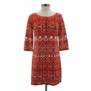 Beth Bowley Lace Red Orange Tunic Dress Womens 8